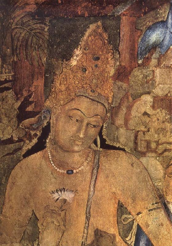 unknow artist Large bodhisattva, cave i Ajanta Sweden oil painting art